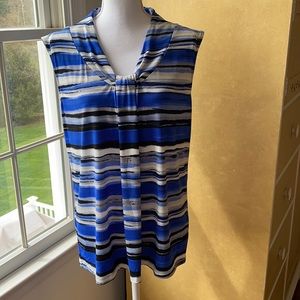 Dana Buchman Blue Stripe Blouse
